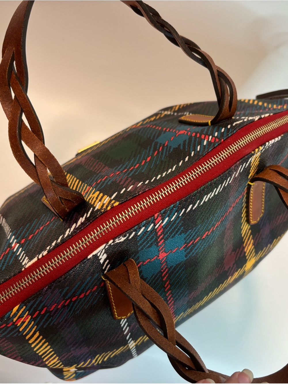 Dooney & Bourke ($270) Multicolor Plaid Tartan Domed Satchel - Picture 5 of 16